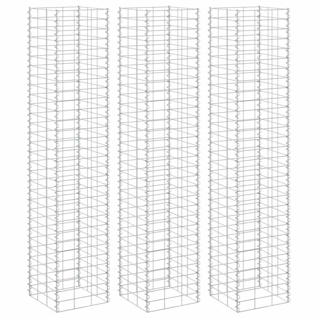 vidaXL Габиони повдигнати лехи 3 бр 30x30x150 см желязо