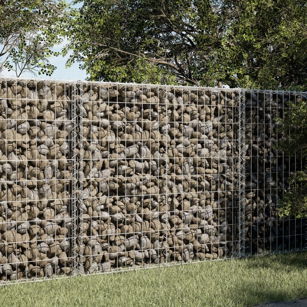 vidaXL Габионна кошница с капак 100x100x100 см поцинковано желязо