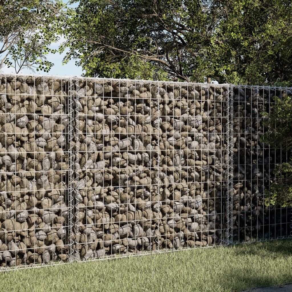 vidaXL Габионна кошница с покритие 150x100x100 см поцинковано желязо