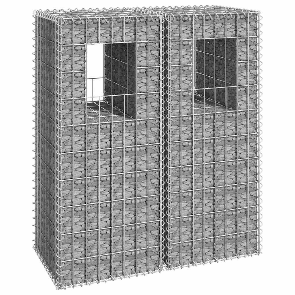 vidaXL Габионна кошница стълб 2 бр 40x40x100 cм желязо