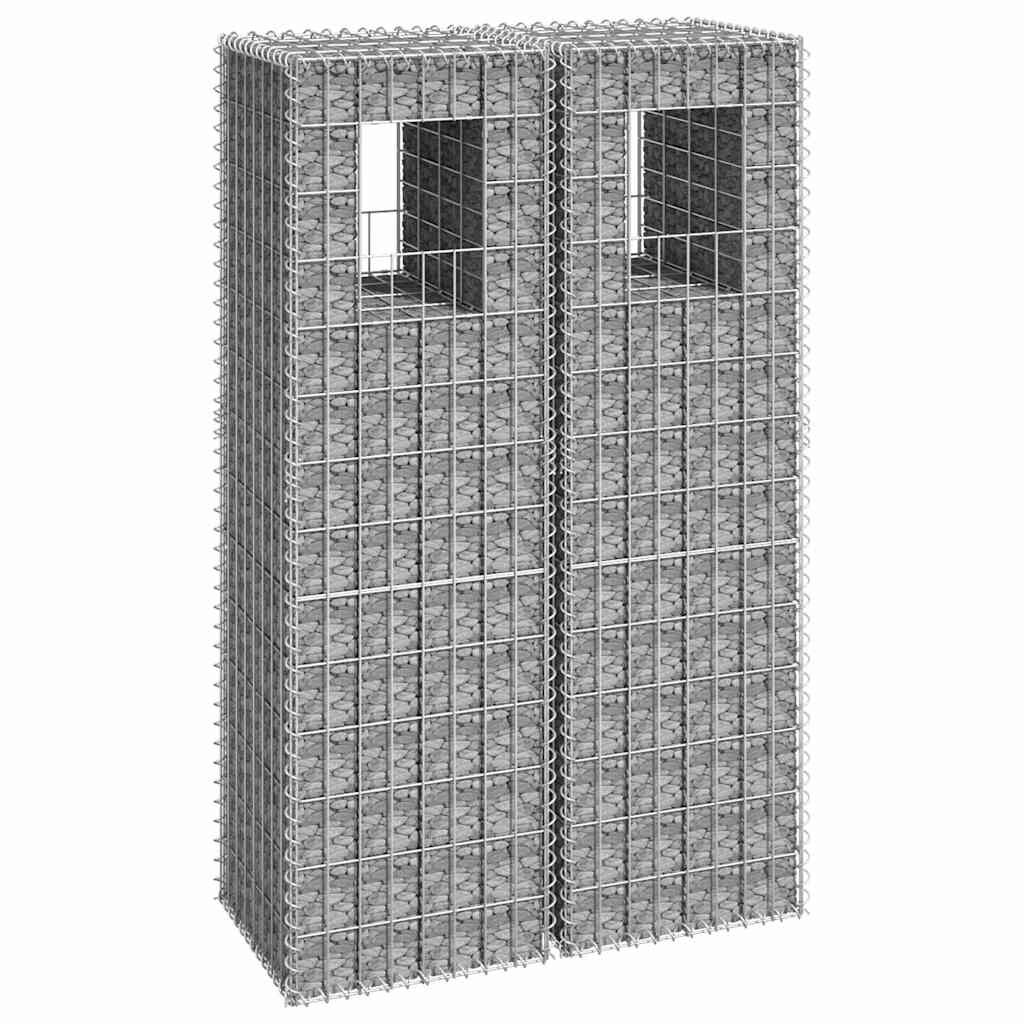 vidaXL Габионна кошница стълб 2 бр 40x40x140 cм желязо