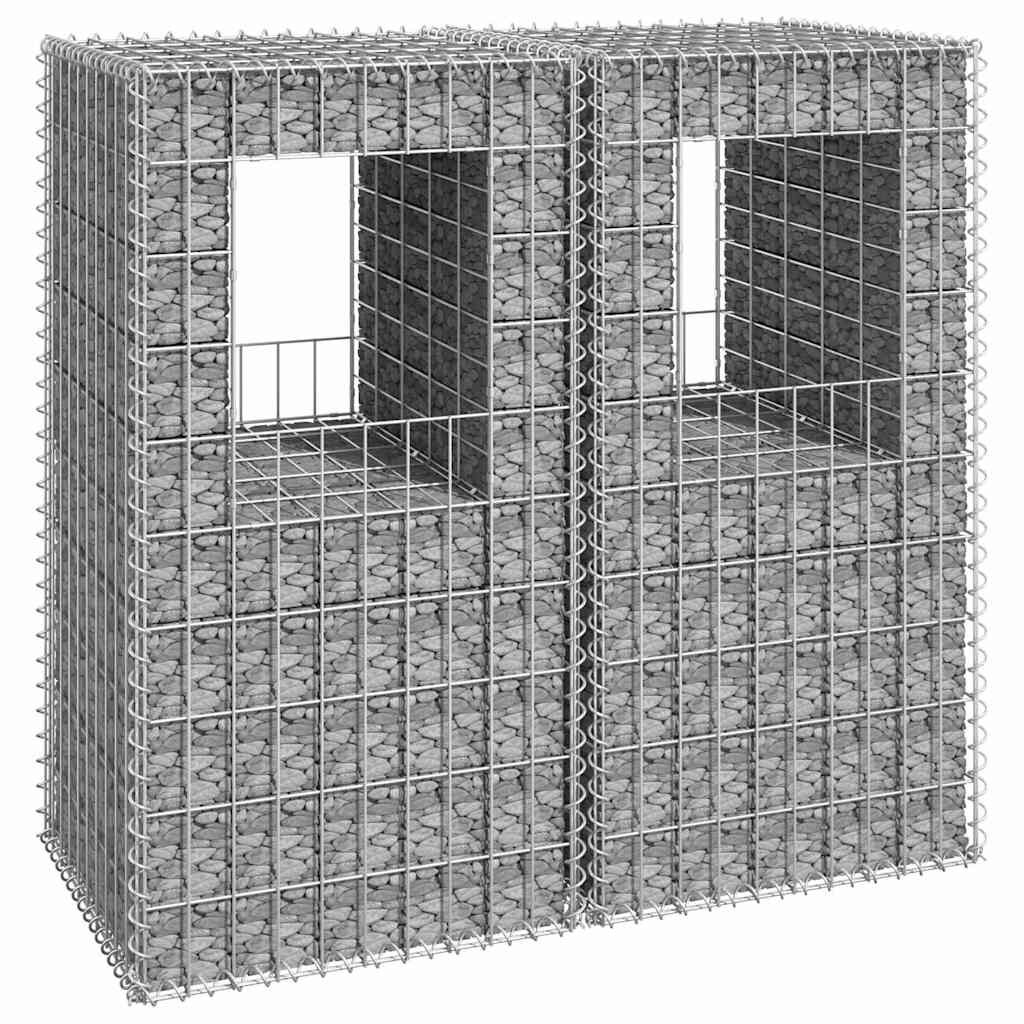 vidaXL Габионна кошница стълб 2 бр 50x50x100 cм желязо