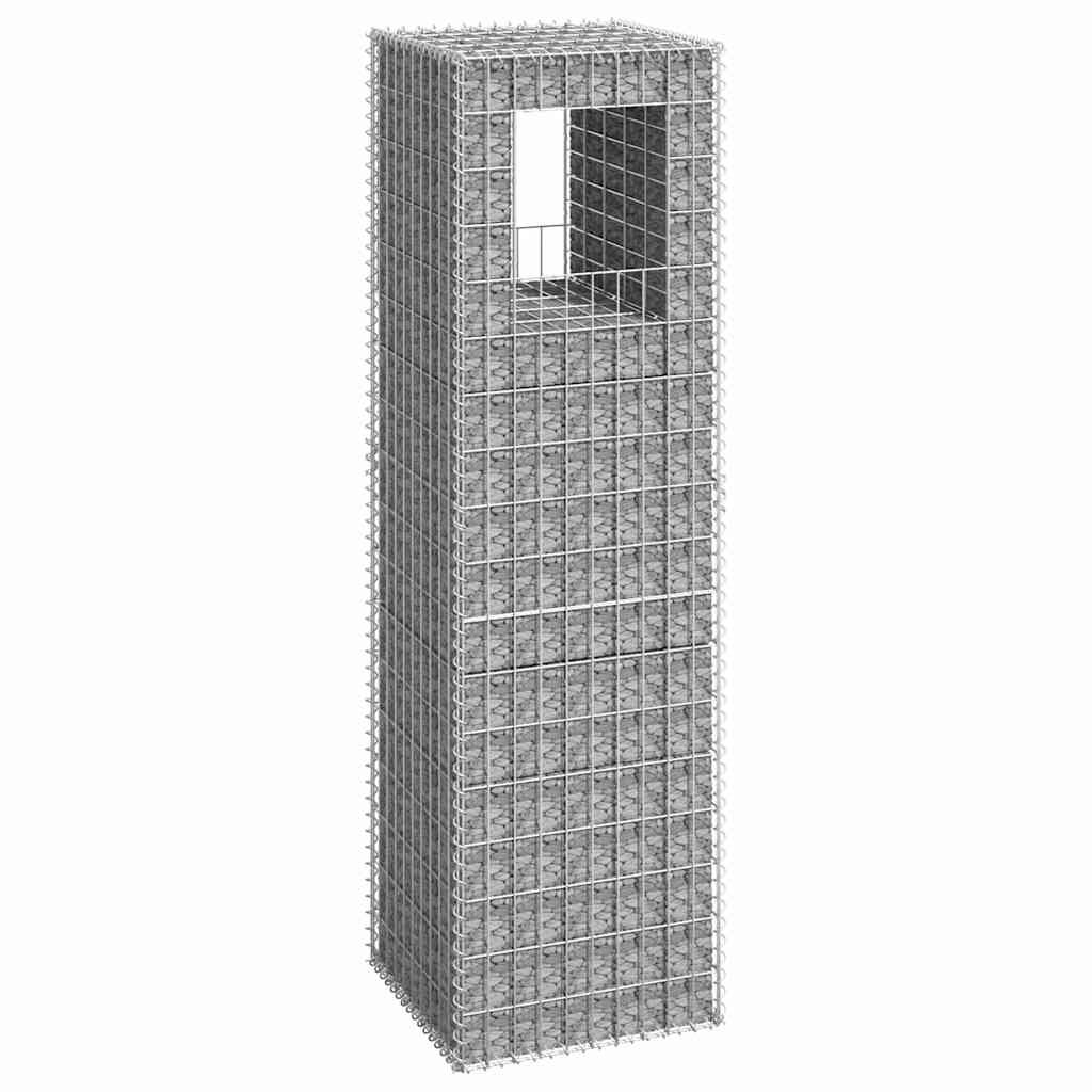 vidaXL Габионна кошница стълб 50x50x180 cм желязо