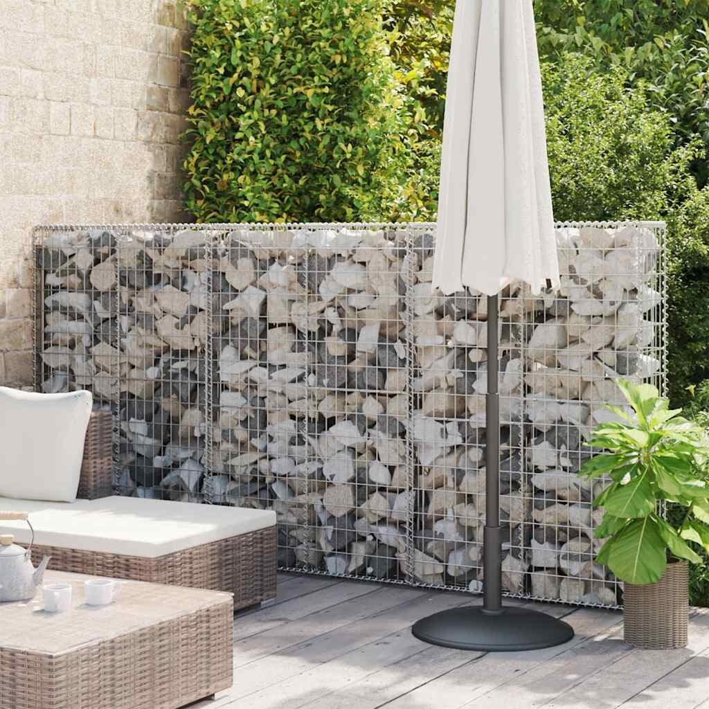 vidaXL Габионна стена с капаци поцинкована стомана 300x50x150 см
