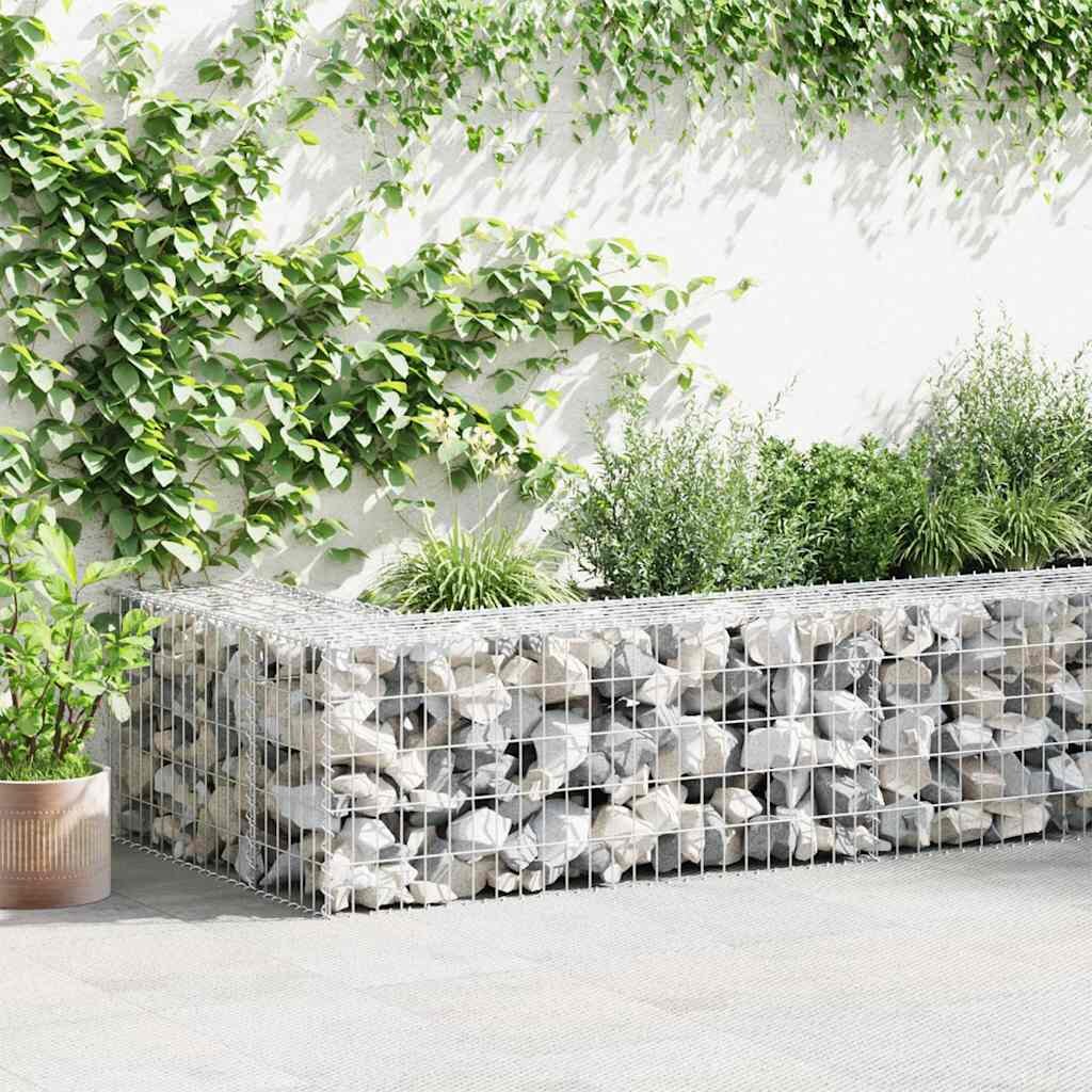 vidaXL Габионна стена с капаци поцинкована стомана 900x50x50 см
