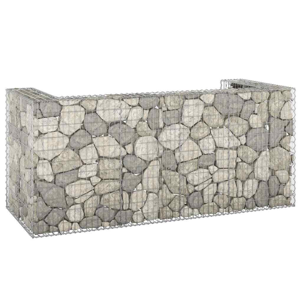 vidaXL Габионна стена за контейнери поцинкована стомана 254x100x110 см