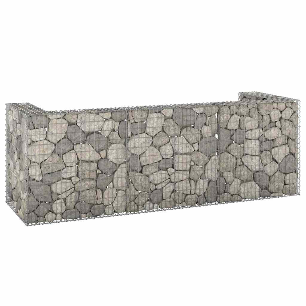 vidaXL Габионна стена за контейнери поцинкована стомана 325x100x110 см