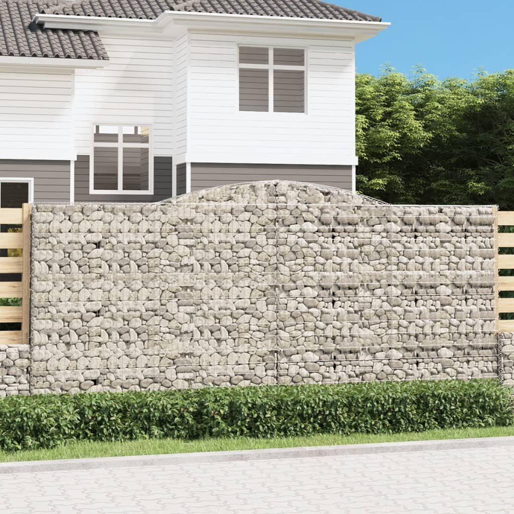 vidaXL Габионни кошници арка 10 бр 400x30x180/200см поцинковано желязо