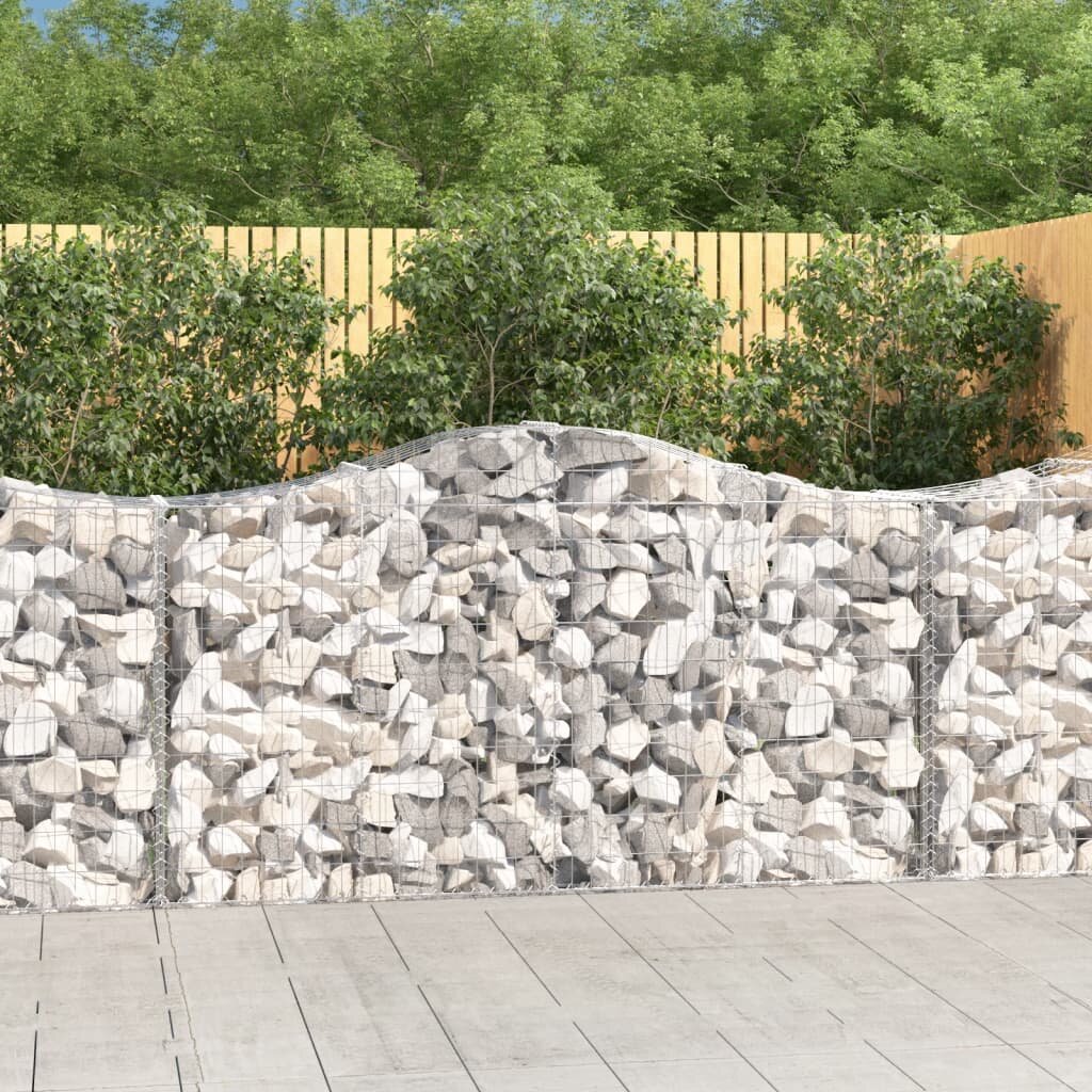 vidaXL Габионни кошници арка 11 бр 200x50x100/120см поцинковано желязо