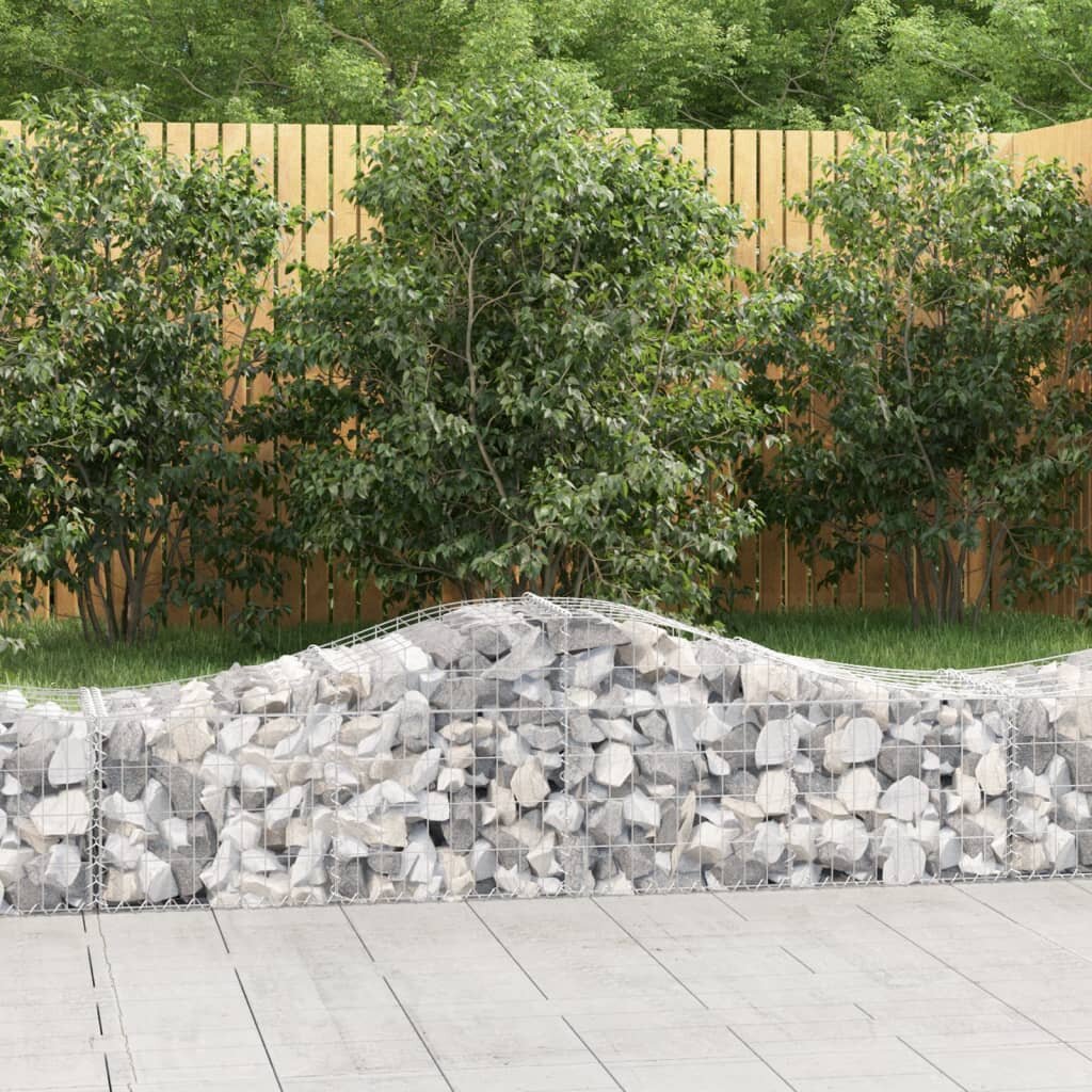 vidaXL Габионни кошници арка 11 бр 200x50x40/60 см поцинковано желязо