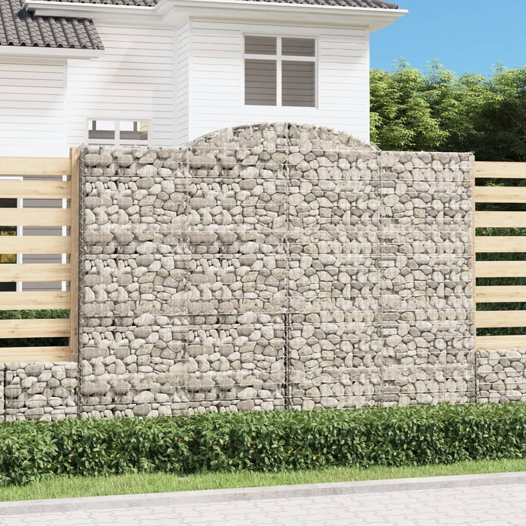 vidaXL Габионни кошници арка 11 бр 300x50x220/240см поцинковано желязо