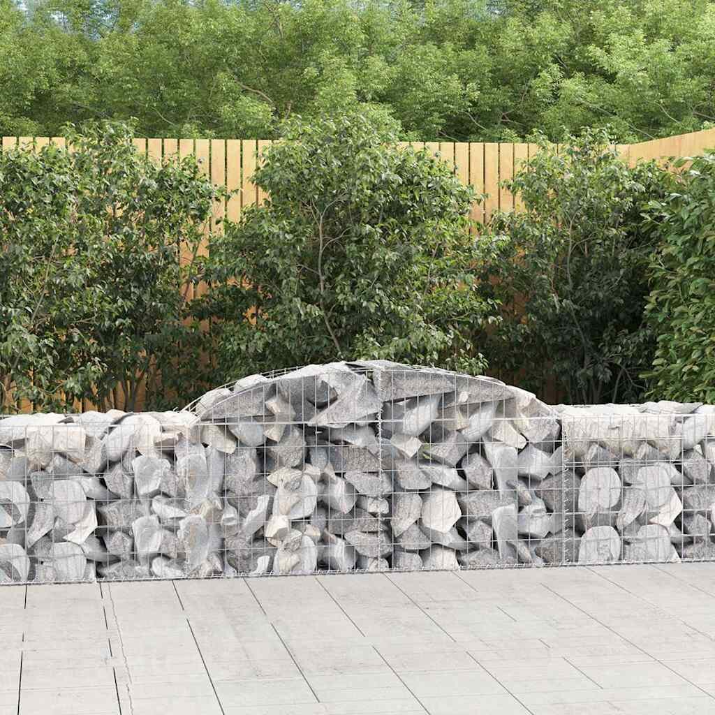 vidaXL Габионни кошници арка 11 бр 300x50x60/80 см поцинковано желязо