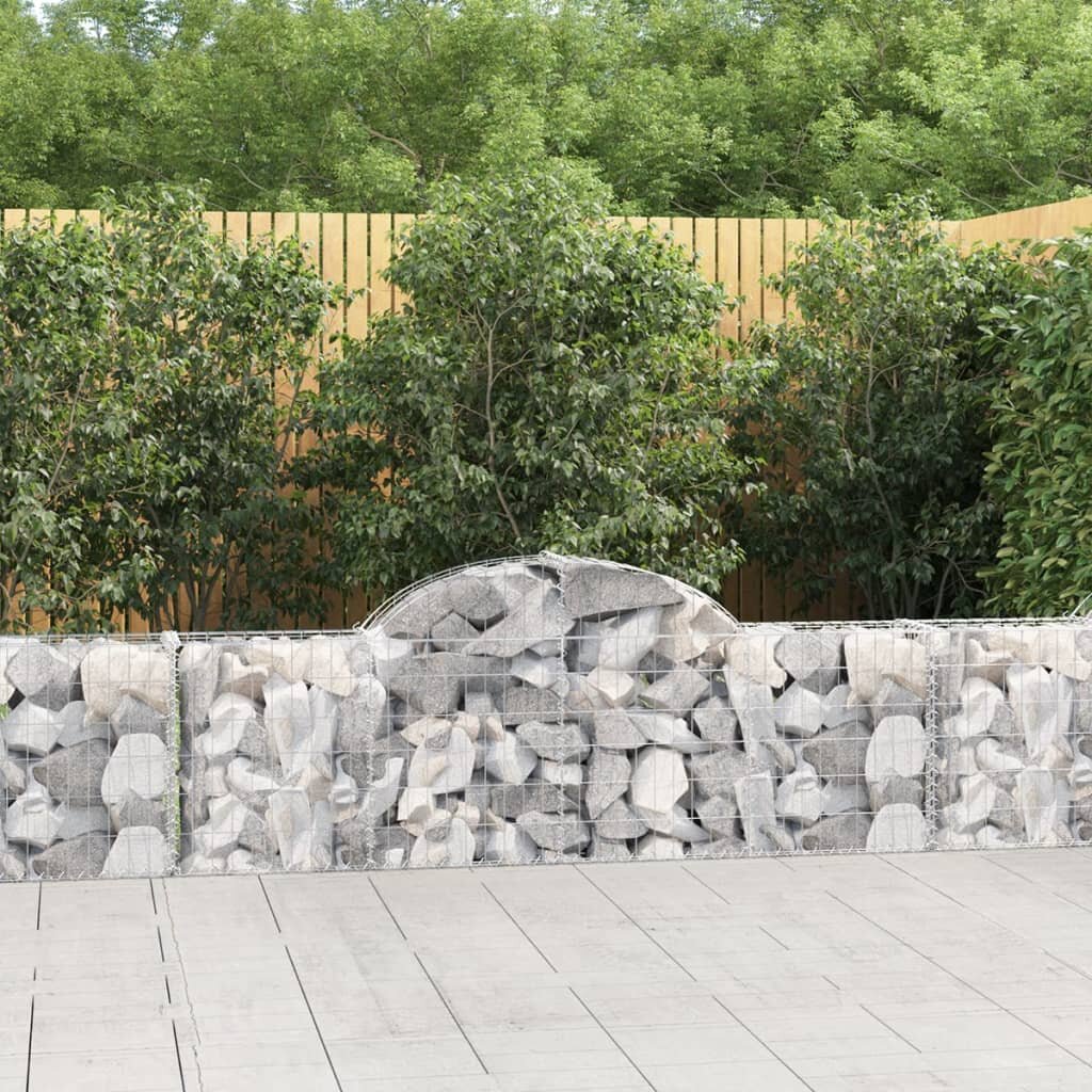 vidaXL Габионни кошници арка 12 бр 200x30x60/80 см поцинковано желязо