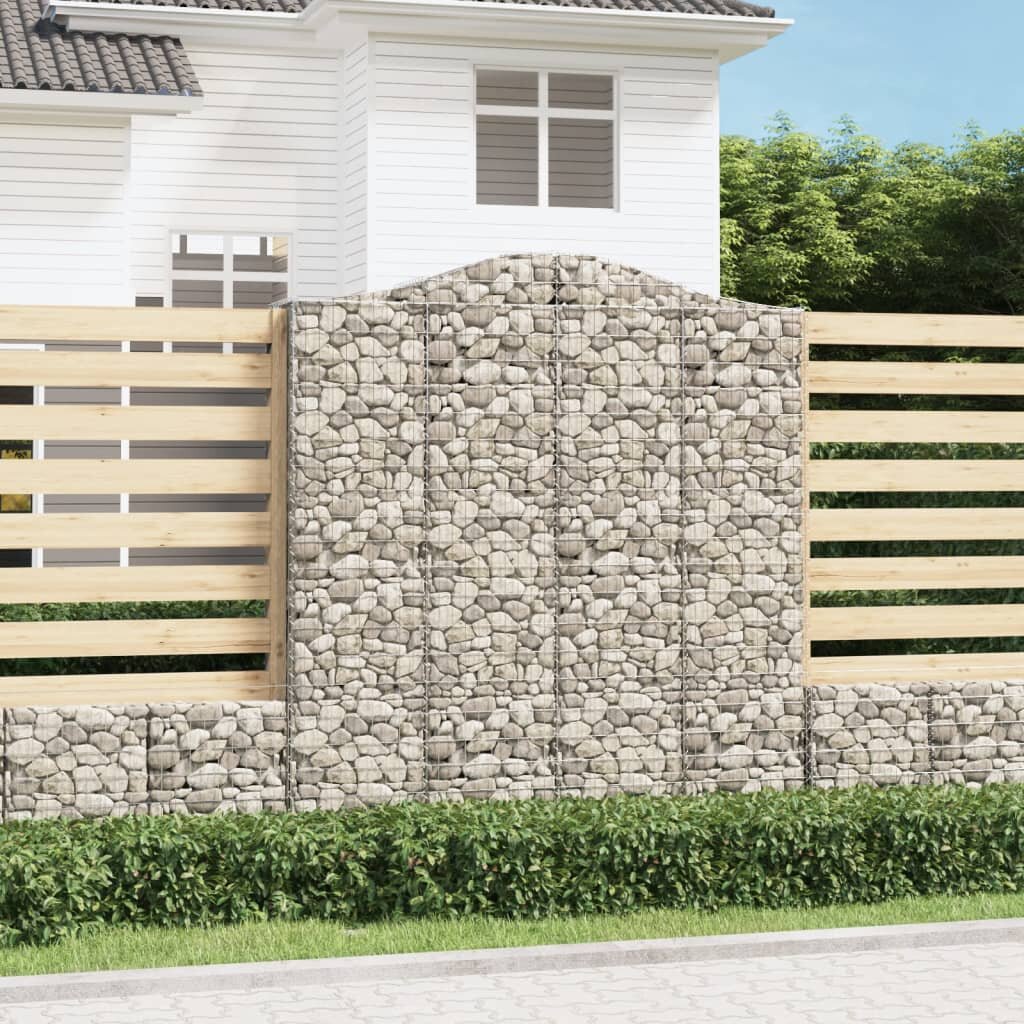 vidaXL Габионни кошници арка 12 бр 200x50x220/240см поцинковано желязо
