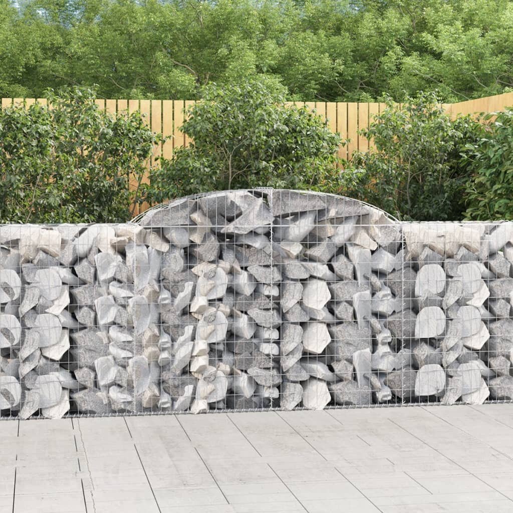 vidaXL Габионни кошници арка 12 бр 300x50x100/120см поцинковано желязо
