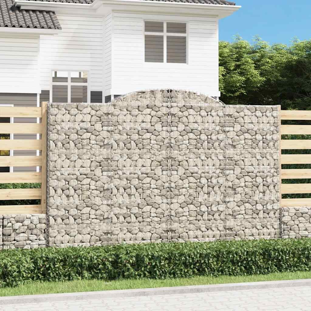 vidaXL Габионни кошници арка 12 бр 300x50x200/220см поцинковано желязо