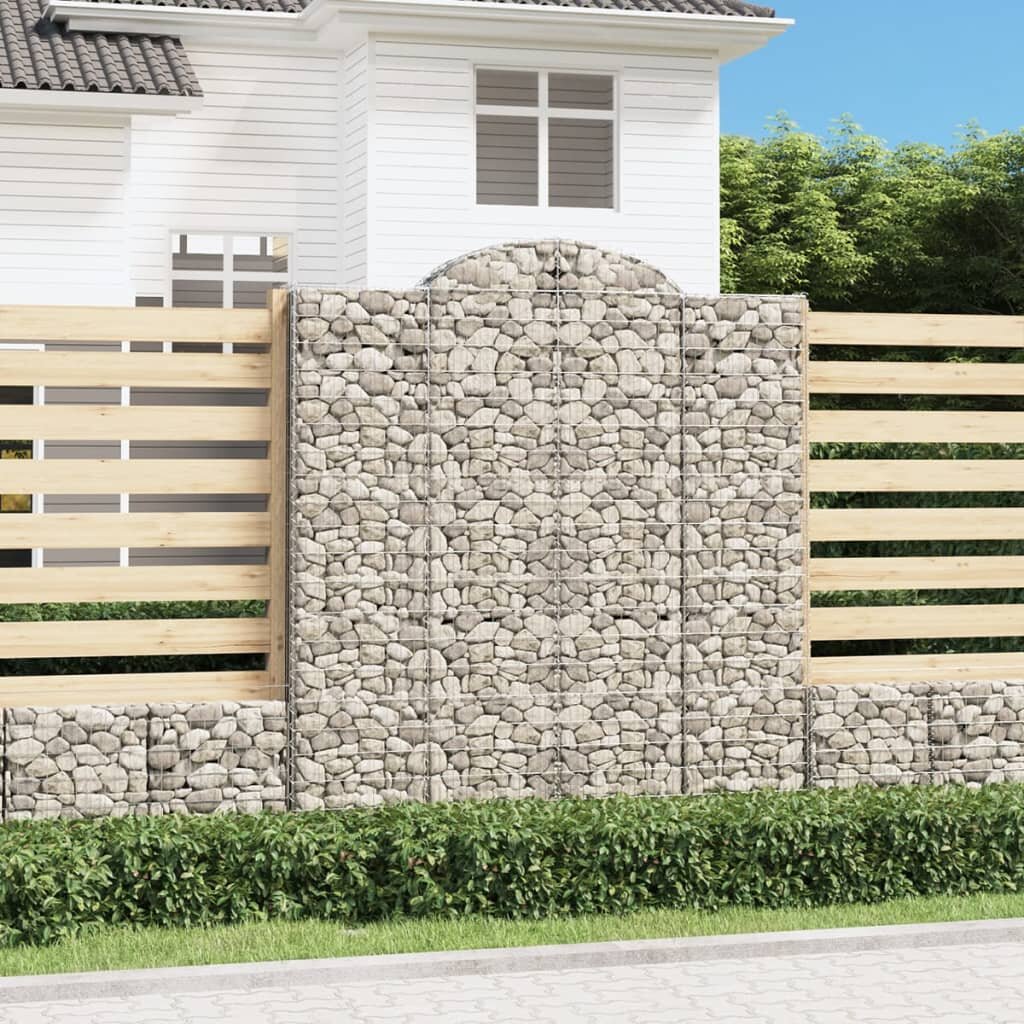 vidaXL Габионни кошници арка 13 бр 200x50x220/240см поцинковано желязо