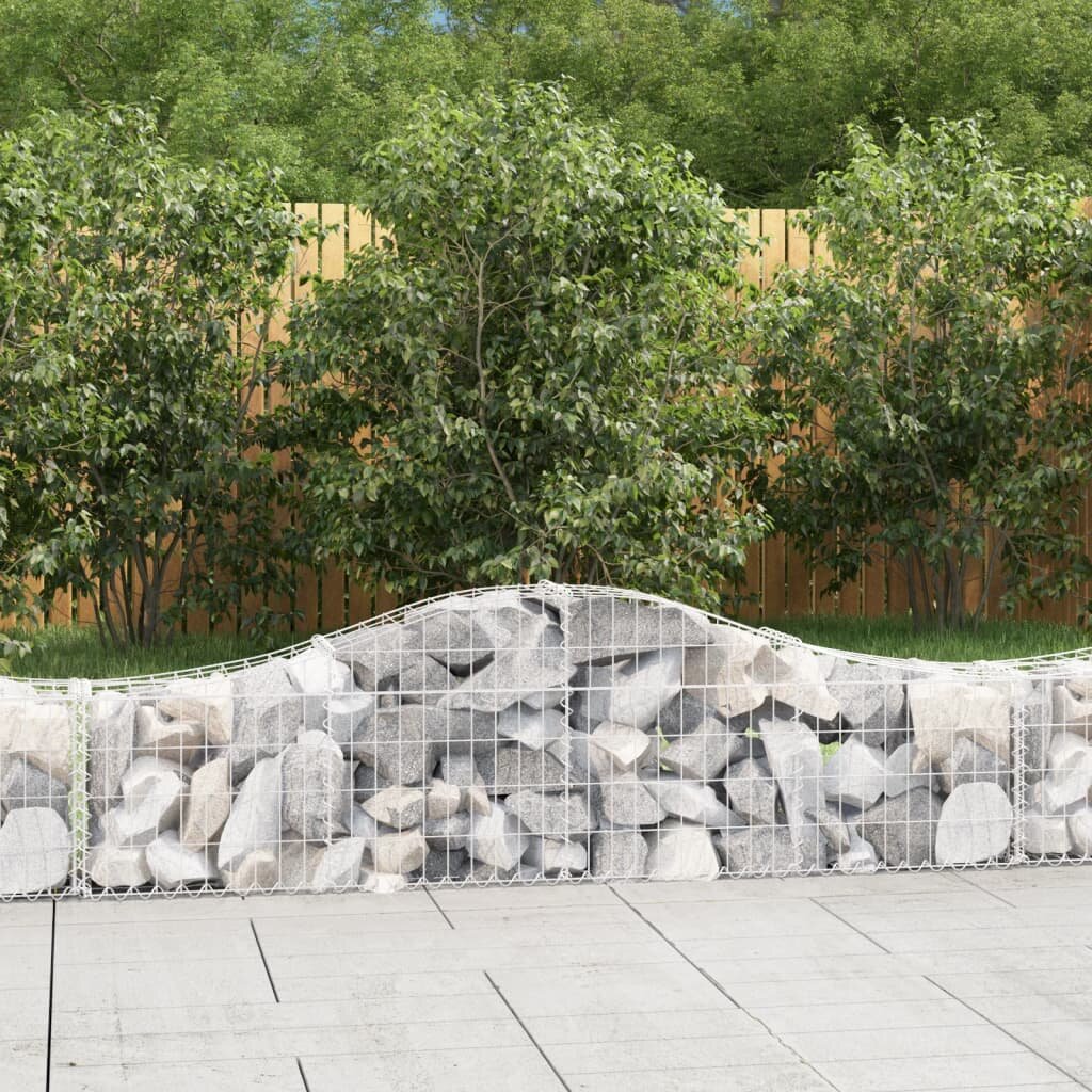 vidaXL Габионни кошници арка 14 бр 200x30x40/60 см поцинковано желязо