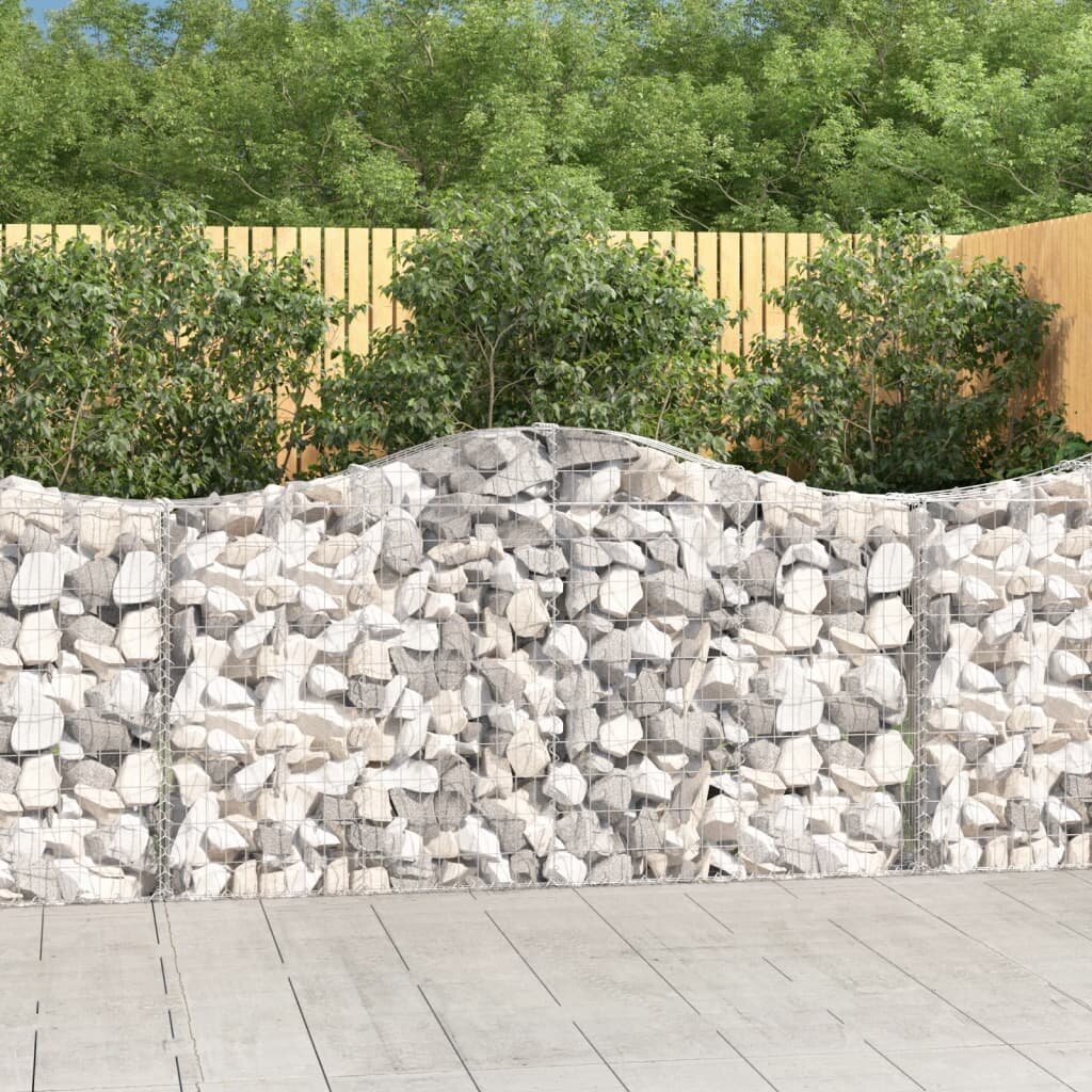 vidaXL Габионни кошници арка 15 бр 200x30x100/120см поцинковано желязо