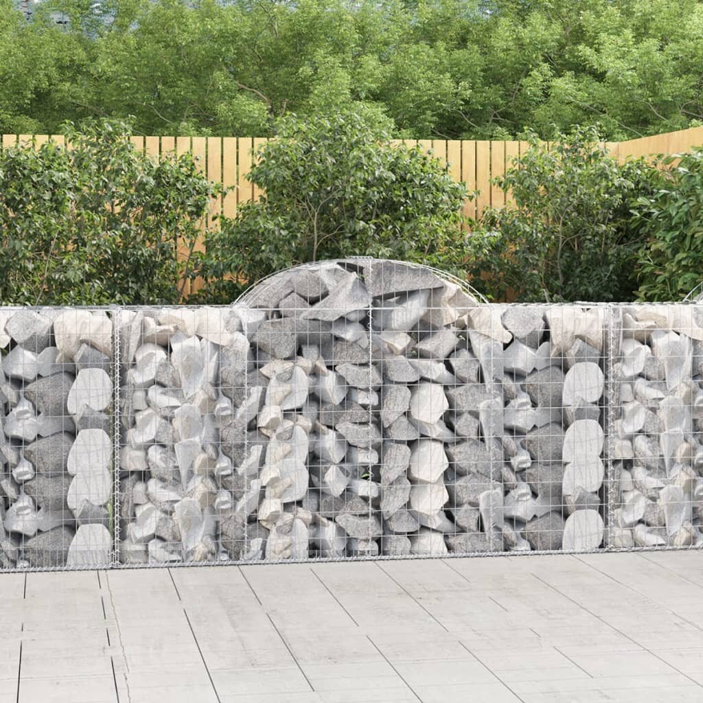 vidaXL Габионни кошници арка 15 бр 200x50x100/120см поцинковано желязо