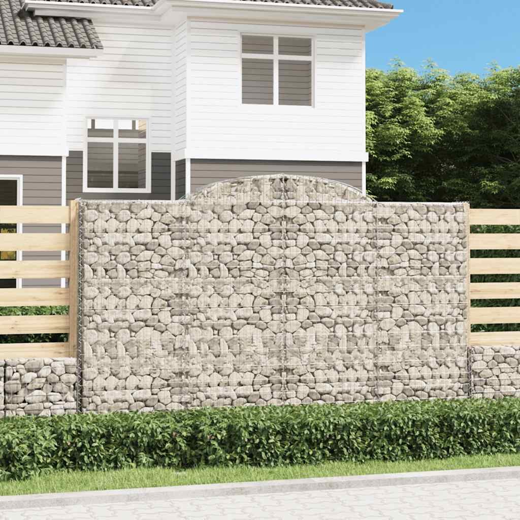 vidaXL Габионни кошници арка 15 бр 300x50x180/200см поцинковано желязо