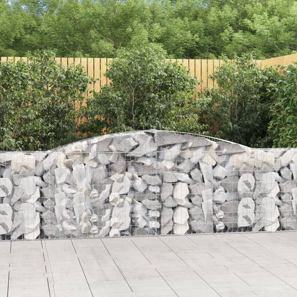 vidaXL Габионни кошници арка 15 бр 400x30x80/100 см поцинковано желязо