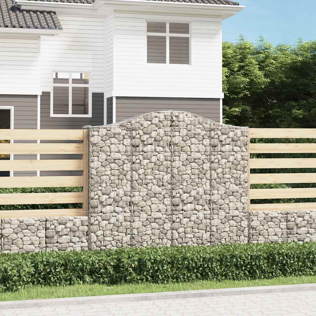 vidaXL Габионни кошници арка 2 бр 200x50x180/200 см поцинковано желязо