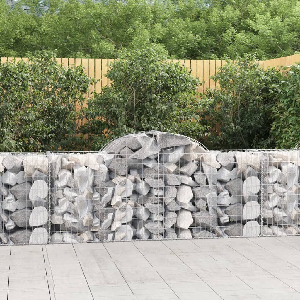vidaXL Габионни кошници арка 2 бр 200x50x80/100 см поцинковано желязо