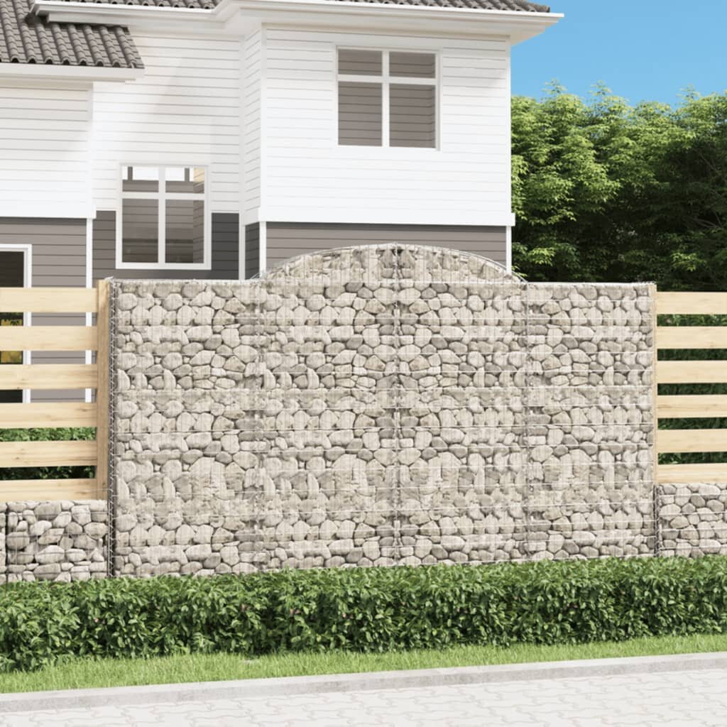 vidaXL Габионни кошници арка 2 бр 300x30x180/200 см поцинковано желязо