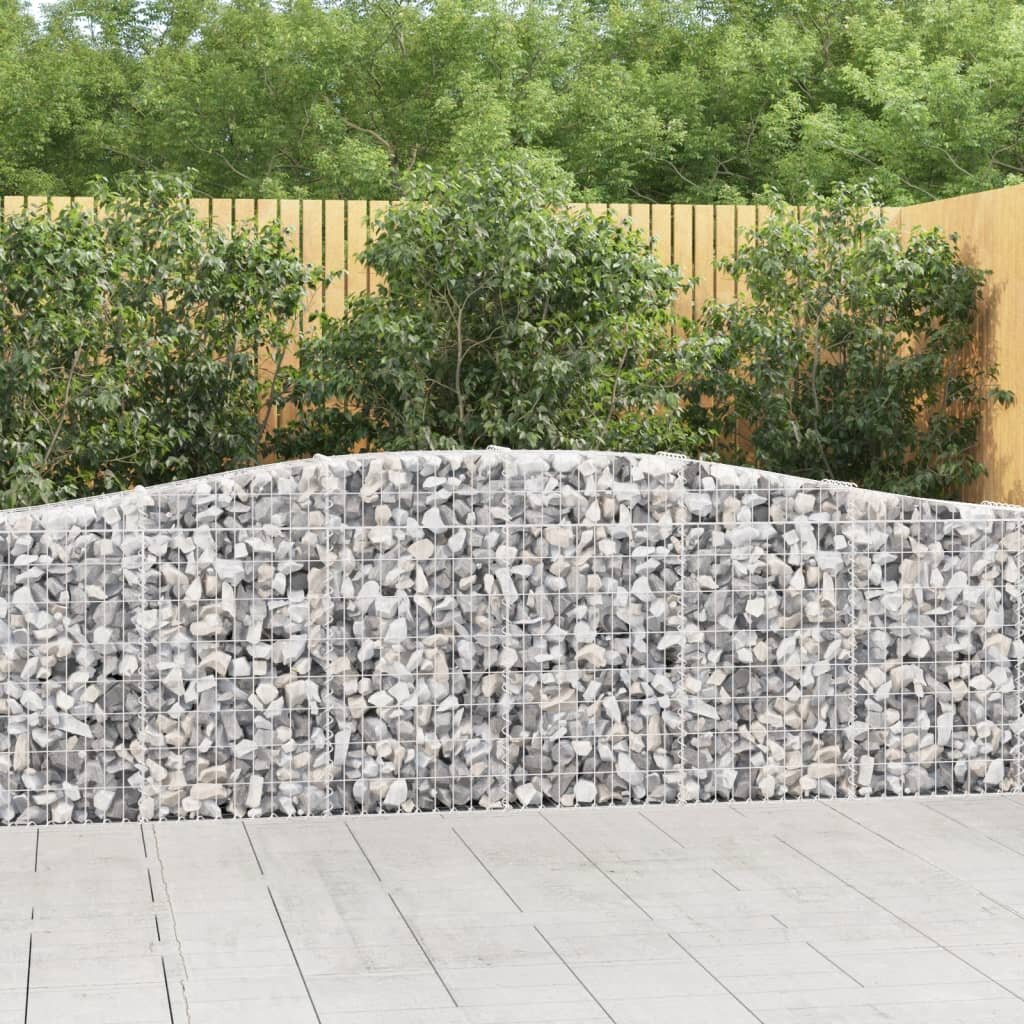 vidaXL Габионни кошници арка 2 бр 400x30x80/100 см поцинковано желязо