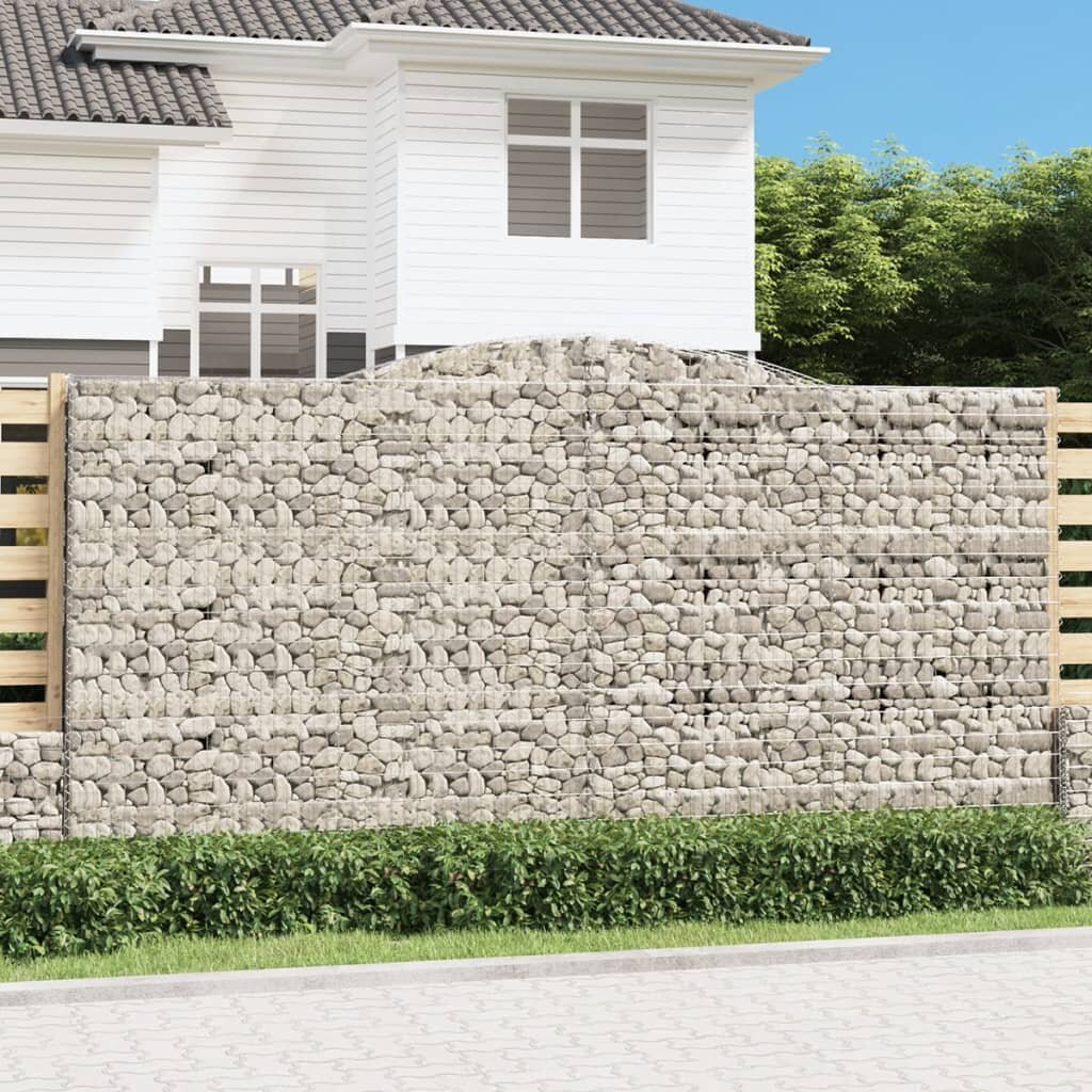 vidaXL Габионни кошници арка 2 бр 400x50x200/220 см поцинковано желязо