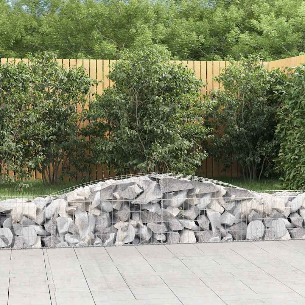 vidaXL Габионни кошници арка 2 бр 400x50x40/60 см поцинковано желязо