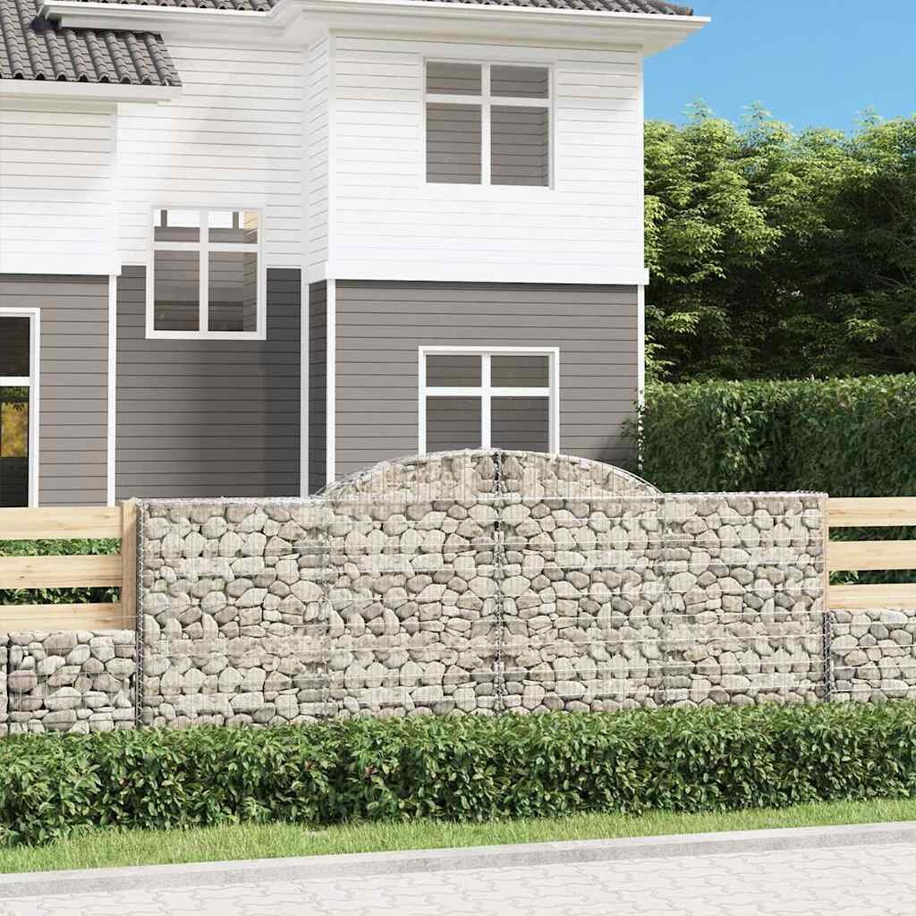 vidaXL Габионни кошници арка 20 бр 300x30x120/140см поцинковано желязо