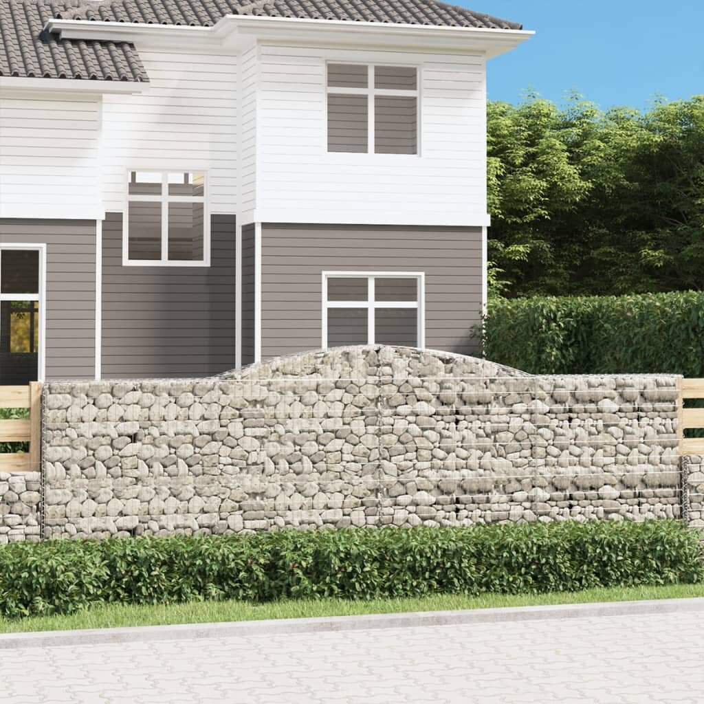 vidaXL Габионни кошници арка 20 бр 400x30x120/140см поцинковано желязо