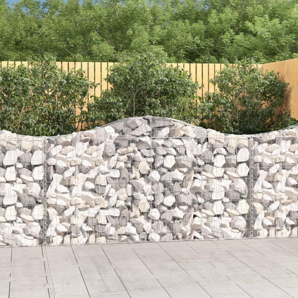 vidaXL Габионни кошници арка 25 бр 200x30x100/120см поцинковано желязо