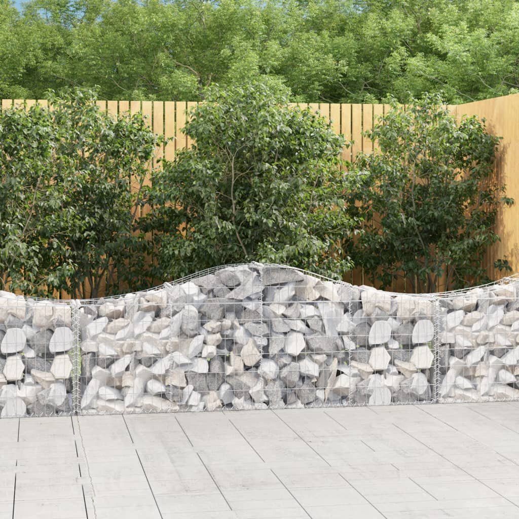 vidaXL Габионни кошници арка 25 бр 200x30x60/80 см поцинковано желязо