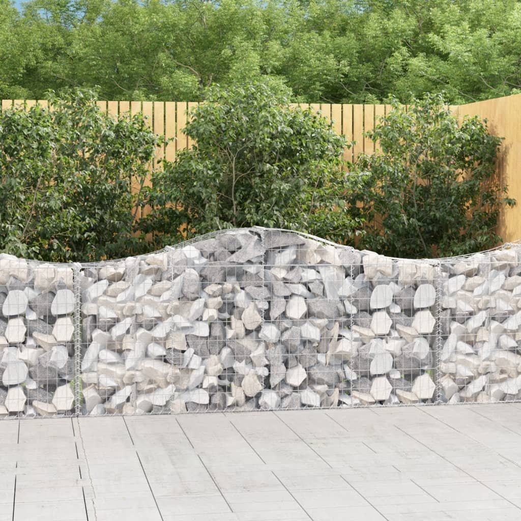 vidaXL Габионни кошници арка 25 бр 200x30x80/100 см поцинковано желязо