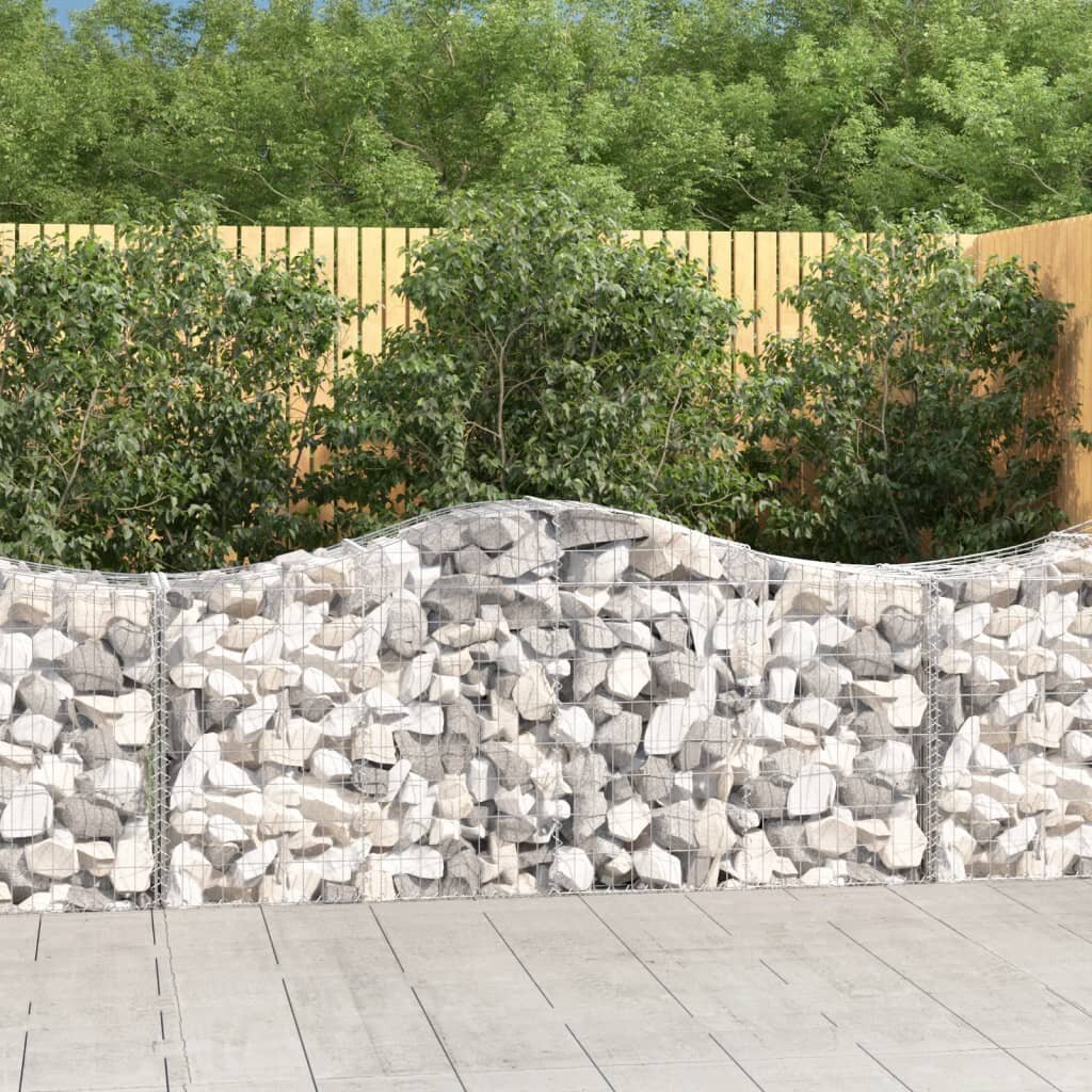 vidaXL Габионни кошници арка 25 бр 200x50x80/100 см поцинковано желязо