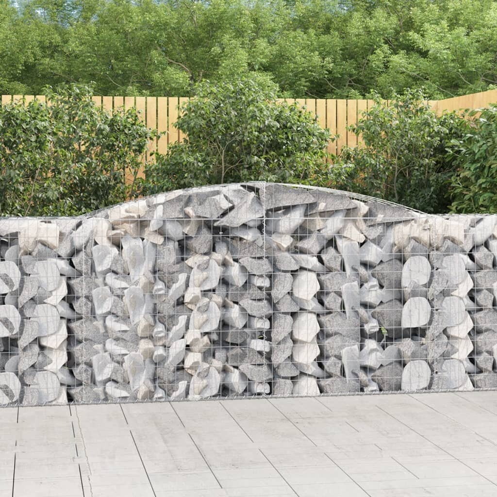 vidaXL Габионни кошници арка 25 бр 400x50x100/120см поцинковано желязо