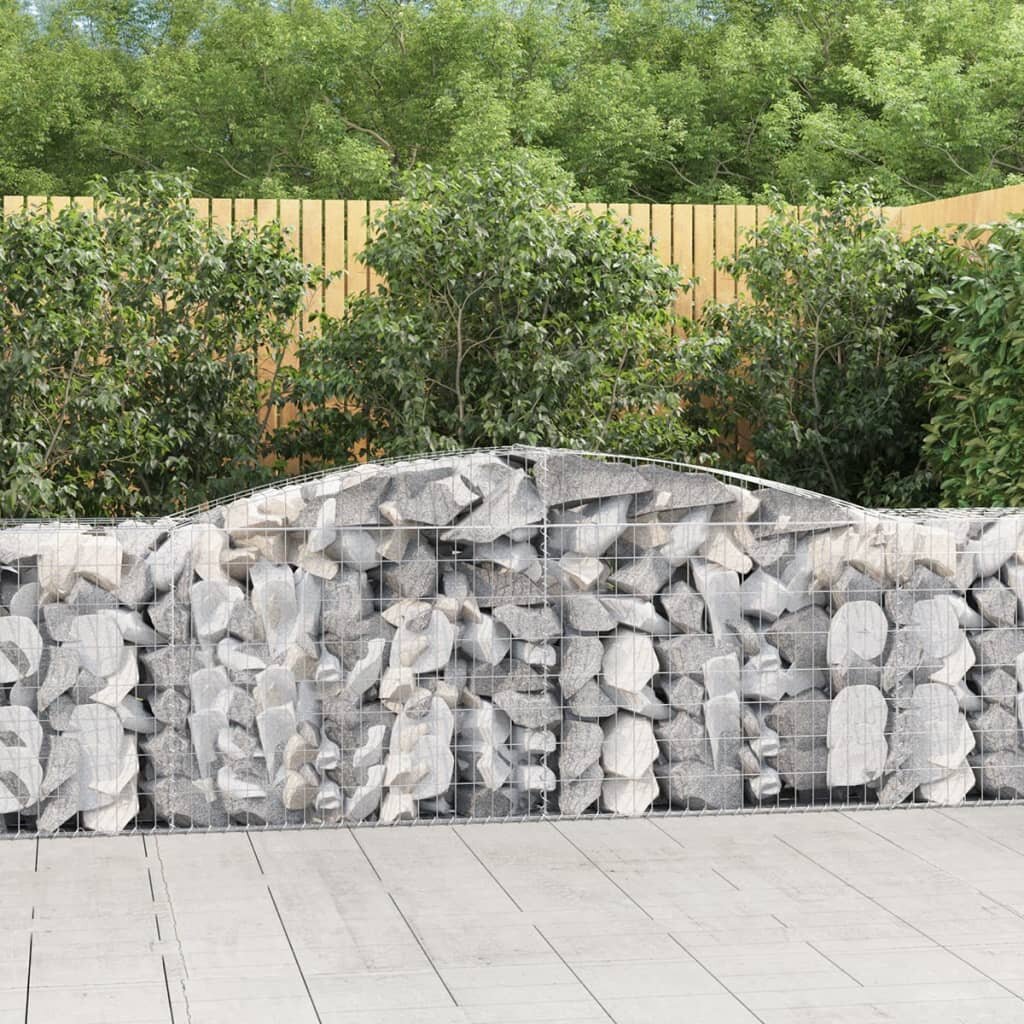 vidaXL Габионни кошници арка 25 бр 400x50x80/100 см поцинковано желязо