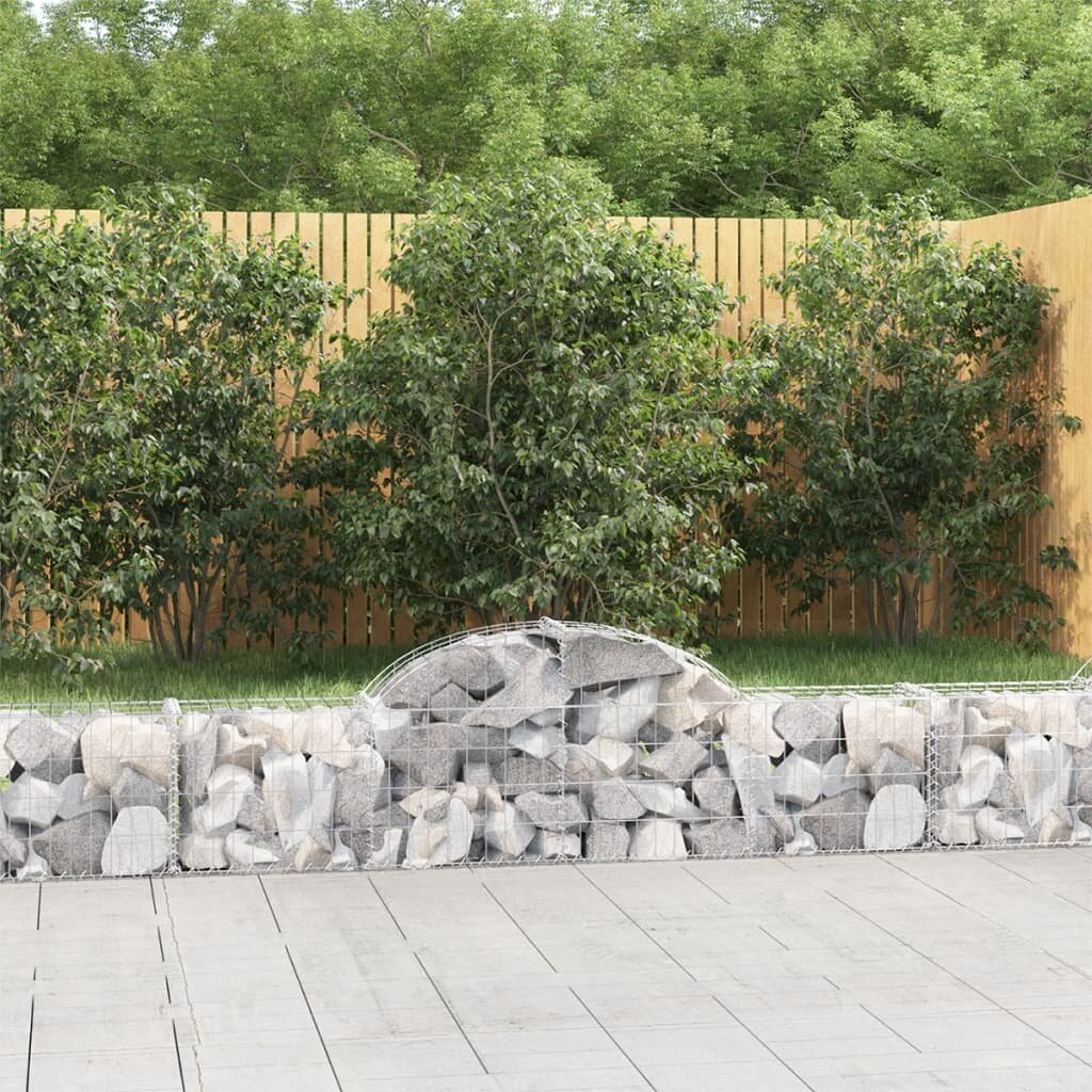 vidaXL Габионни кошници арка 3 бр 200x30x40/60 см поцинковано желязо