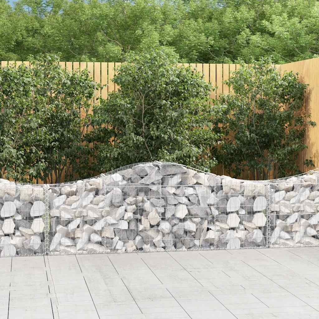 vidaXL Габионни кошници арка 3 бр 200x30x60/80 см поцинковано желязо