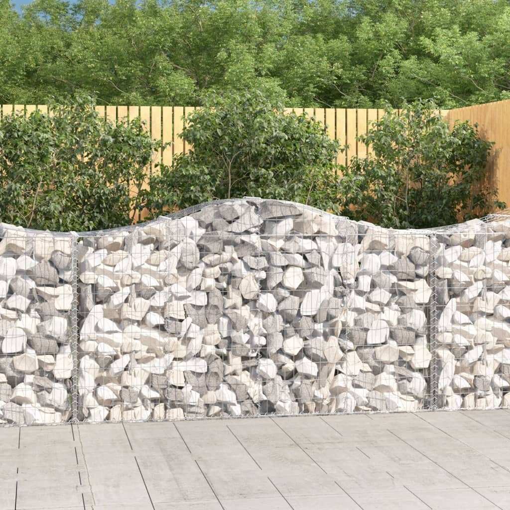 vidaXL Габионни кошници арка 3 бр 200x50x100/120 см поцинковано желязо