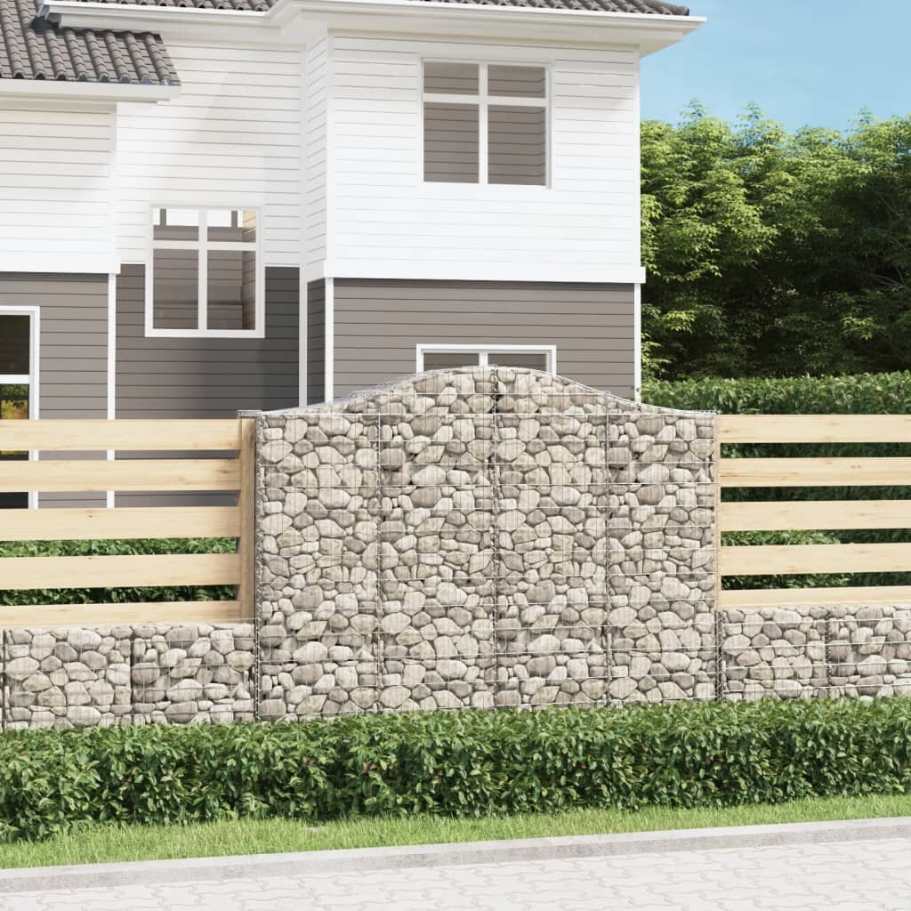 vidaXL Габионни кошници арка 3 бр 200x50x160/180 см поцинковано желязо