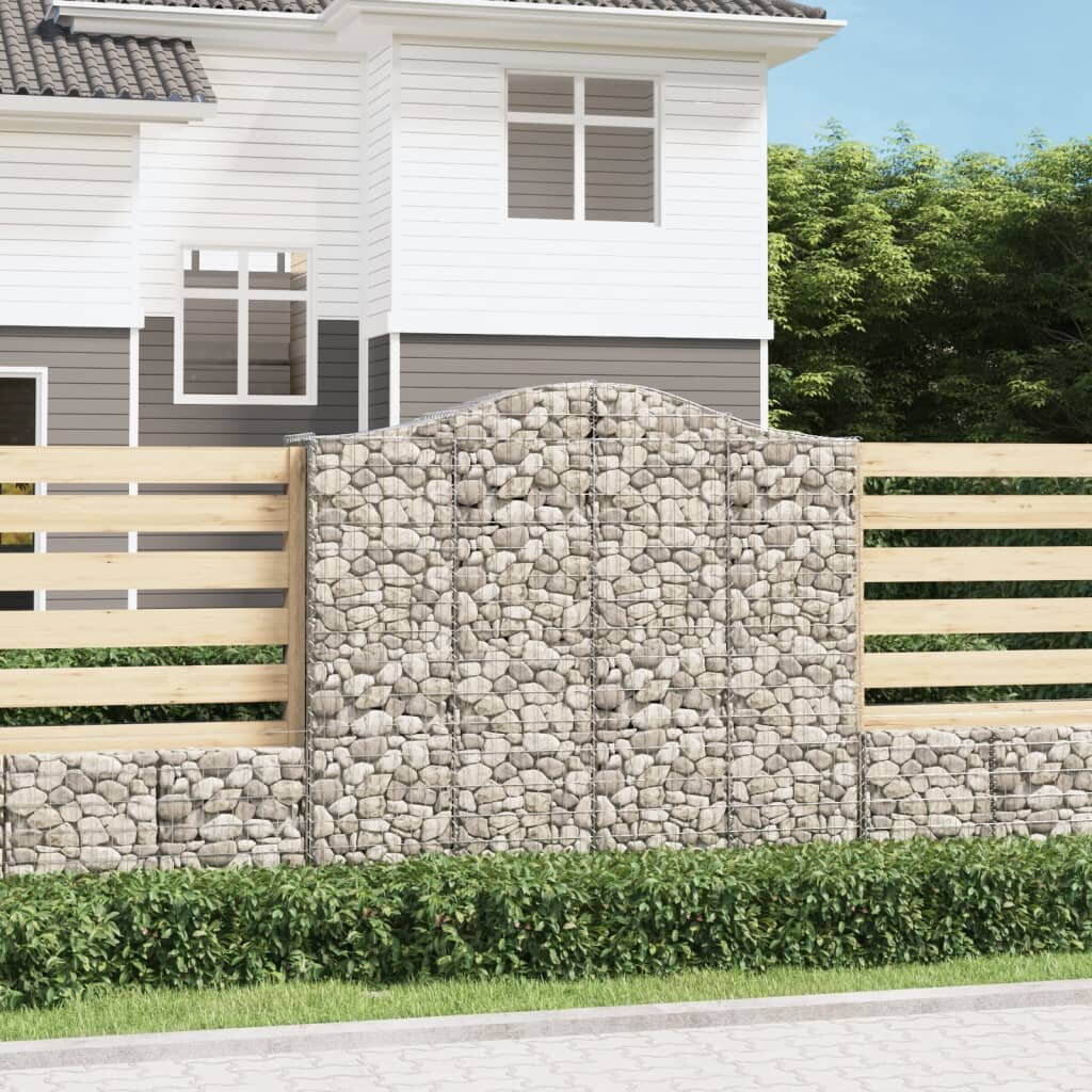 vidaXL Габионни кошници арка 3 бр 200x50x180/200 см поцинковано желязо