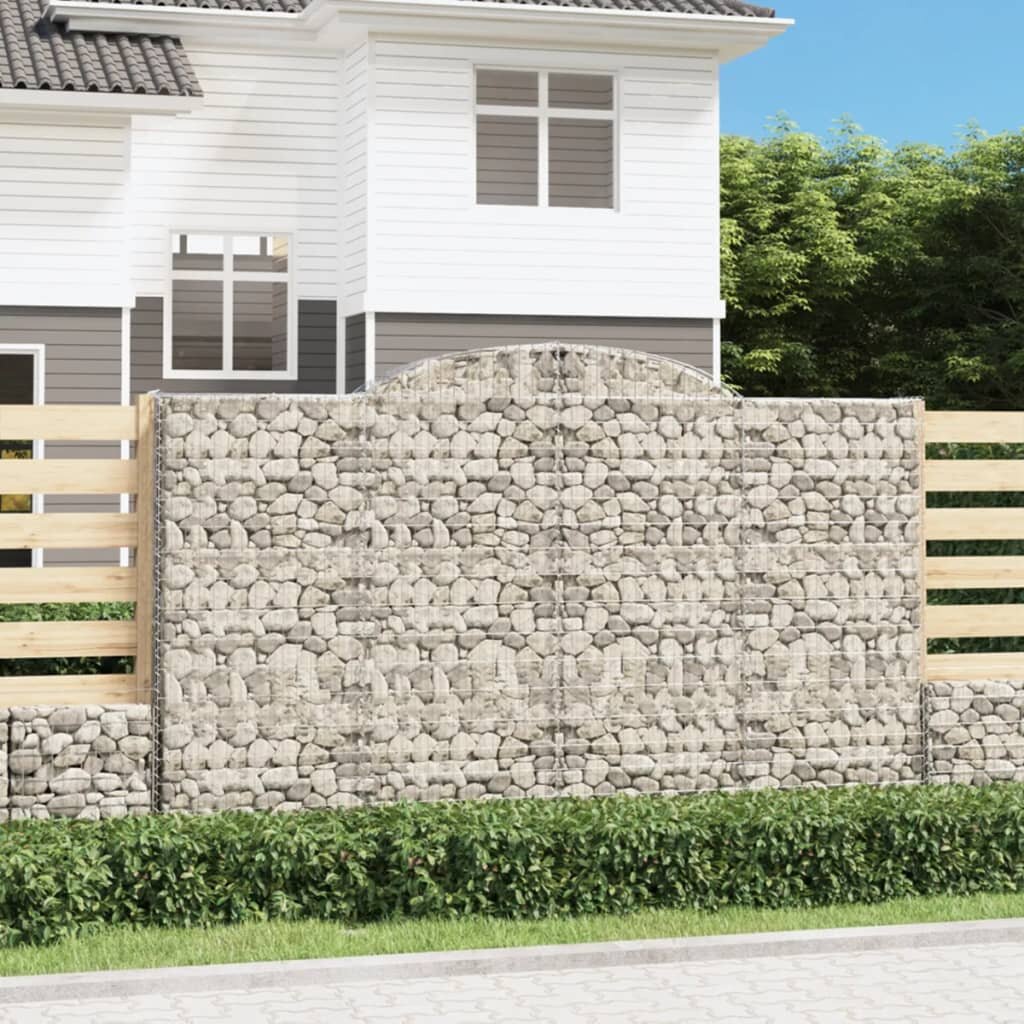 vidaXL Габионни кошници арка 3 бр 300x50x180/200 см поцинковано желязо