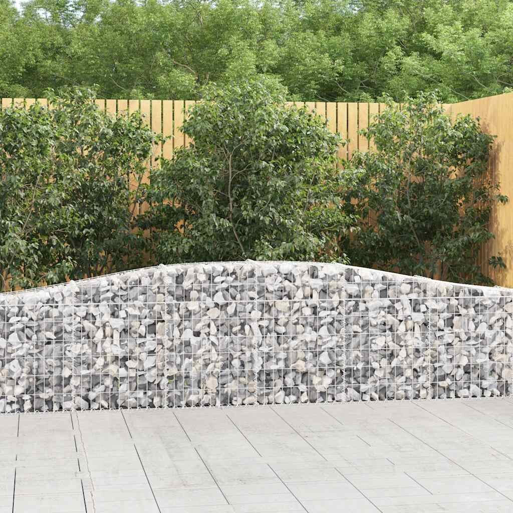 vidaXL Габионни кошници арка 3 бр 400x30x60/80 см поцинковано желязо