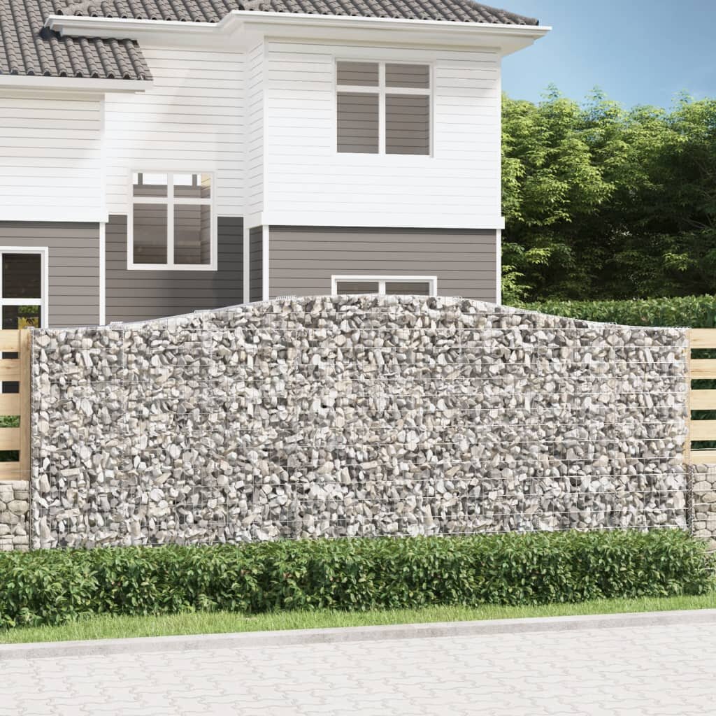 vidaXL Габионни кошници арка 3 бр 400x50x160/180 см поцинковано желязо