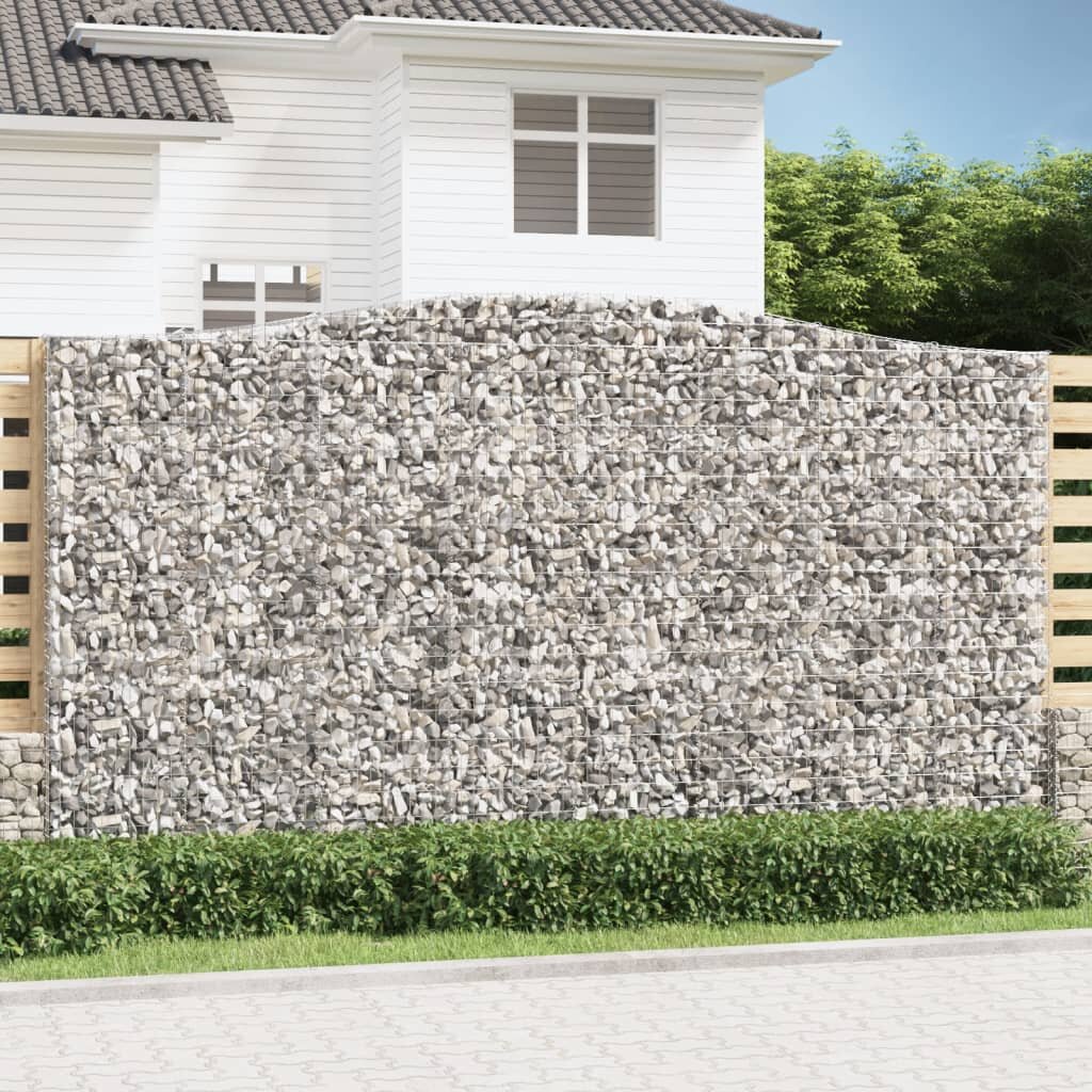 vidaXL Габионни кошници арка 3 бр 400x50x220/240 см поцинковано желязо