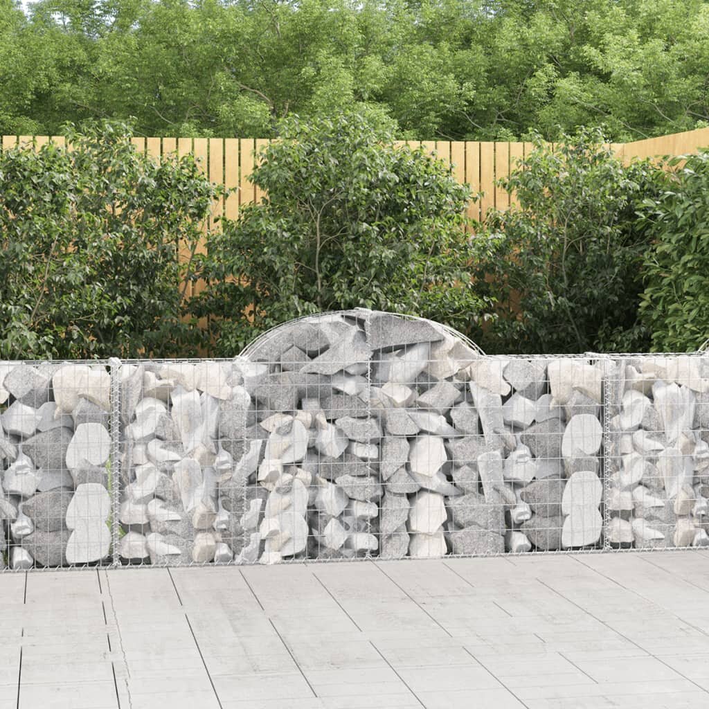 vidaXL Габионни кошници арка 30 бр 200x30x80/100 см поцинковано желязо